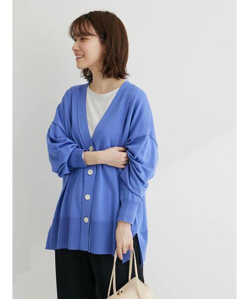 Green　Parks（グリーンパークス）の「洗える　ミドル丈カーディガン（カーディガン/ボレロ・レディース・パープル/ピンク/アイボリー/ブラック・FREE）」の8枚目の写真