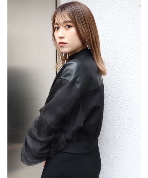 MURUA(ムルーア)の「シアードッキングブルゾン(ブルゾン・レディース・ブラック/ホワイト・FREE)」の6枚目の写真