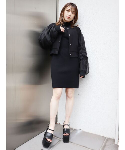 MURUA(ムルーア)の「シアードッキングブルゾン(ブルゾン・レディース・ブラック/ホワイト・FREE)」の7枚目の写真