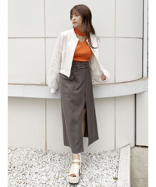 MURUA(ムルーア)の「シアードッキングブルゾン(ブルゾン・レディース・ブラック/ホワイト・FREE)」の9枚目の写真