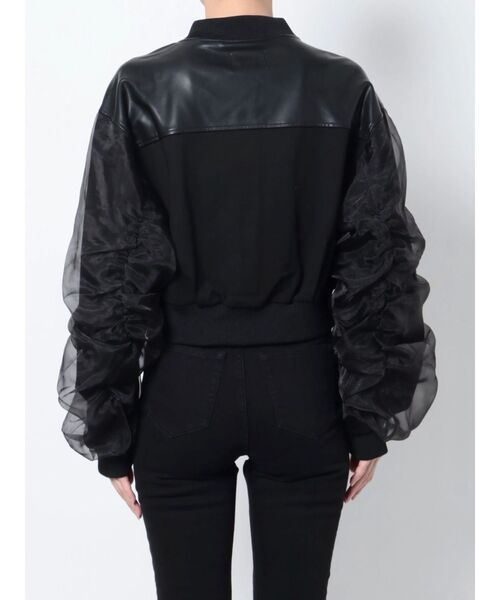 MURUA(ムルーア)の「シアードッキングブルゾン(ブルゾン・レディース・ブラック/ホワイト・FREE)」の13枚目の写真