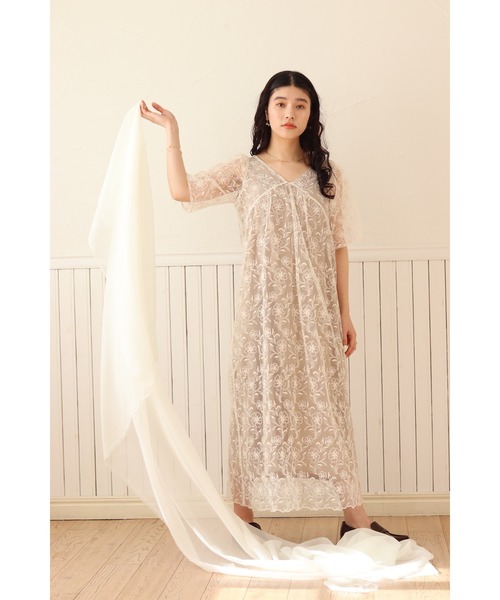ブーケドゥミュゲ　ワンピース muguet（ミュゲ）の「sheer flower onepiece（ワンピース）」 - WEAR