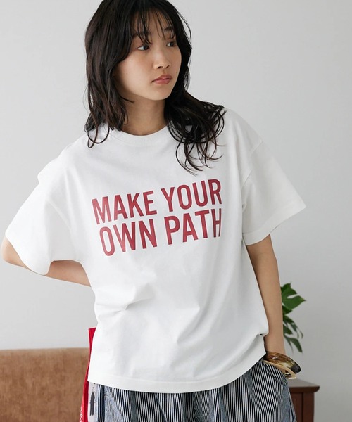 CRAFT STANDARD BOUTIQUE(クラフトスタンダードブティック)の「MAKE Tee(Tシャツ/カットソー・レディース・ホワイト/イエロー/ブラック・M/L)」の1枚目の写真