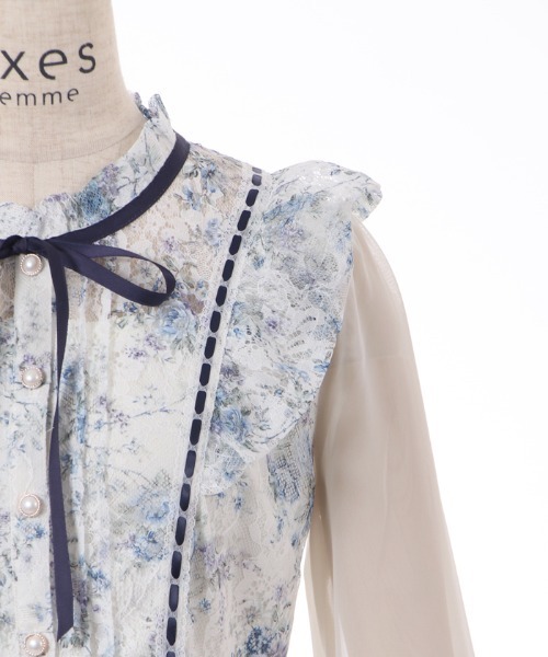 axes femme(アクシーズファム)の「フローラルレースワンピース(ワンピース・レディース・ネイビー/ピンク/サックスブルー・MEDIUM)」の15枚目の写真