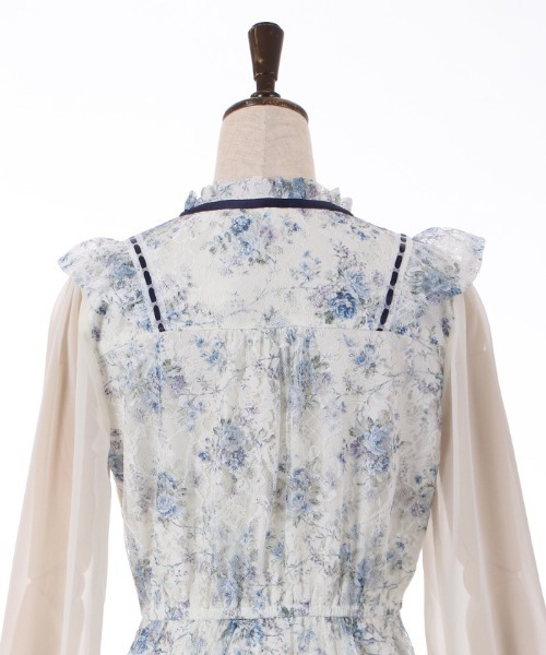 axes femme(アクシーズファム)の「フローラルレースワンピース(ワンピース・レディース・ネイビー/ピンク/サックスブルー・MEDIUM)」の14枚目の写真