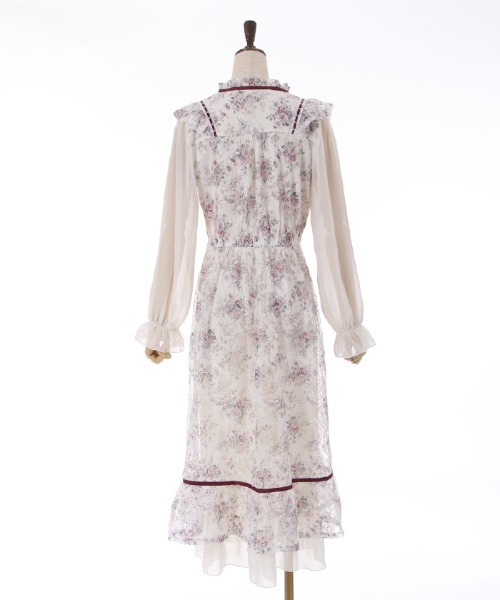 axes femme(アクシーズファム)の「フローラルレースワンピース(ワンピース・レディース・ネイビー/ピンク/サックスブルー・MEDIUM)」の9枚目の写真
