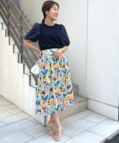 NOLLEY’S(ノーリーズ)の「◇【WEB限定】ストレッチポンチ袖タフタTシャツ(接触冷感・UVカット・マシンウォッシャブル)(Tシャツ/カットソー・レディース・ブラック/オフホワイト/ネイビー/ベージュ・FREE)」の5枚目の写真