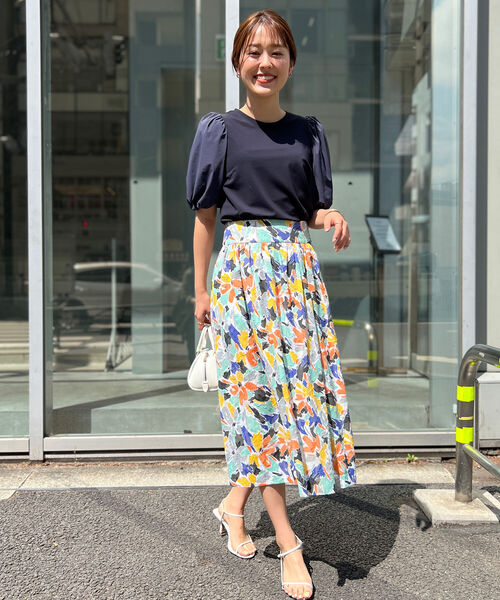 NOLLEY’S(ノーリーズ)の「◇【WEB限定】ストレッチポンチ袖タフタTシャツ(接触冷感・UVカット・マシンウォッシャブル)(Tシャツ/カットソー・レディース・ブラック/オフホワイト/ネイビー/ベージュ・FREE)」の6枚目の写真