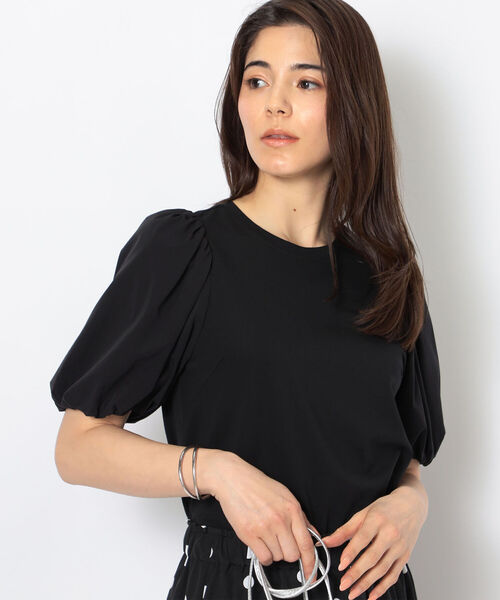 NOLLEY’S(ノーリーズ)の「◇【WEB限定】ストレッチポンチ袖タフタTシャツ(接触冷感・UVカット・マシンウォッシャブル)(Tシャツ/カットソー・レディース・ブラック/オフホワイト/ネイビー/ベージュ・FREE)」の13枚目の写真