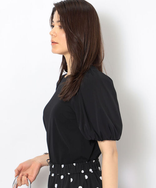 NOLLEY’S(ノーリーズ)の「◇【WEB限定】ストレッチポンチ袖タフタTシャツ(接触冷感・UVカット・マシンウォッシャブル)(Tシャツ/カットソー・レディース・ブラック/オフホワイト/ネイビー/ベージュ・FREE)」の14枚目の写真