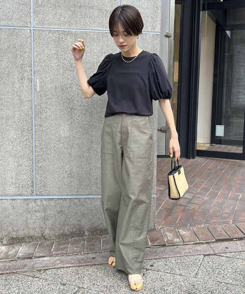 NOLLEY’S(ノーリーズ)の「◇【WEB限定】ストレッチポンチ袖タフタTシャツ(接触冷感・UVカット・マシンウォッシャブル)(Tシャツ/カットソー・レディース・ブラック/オフホワイト/ネイビー/ベージュ・FREE)」の17枚目の写真