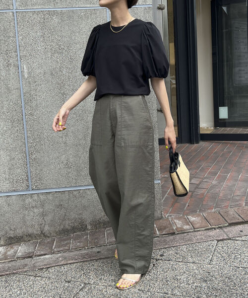 NOLLEY’S(ノーリーズ)の「◇【WEB限定】ストレッチポンチ袖タフタTシャツ(接触冷感・UVカット・マシンウォッシャブル)(Tシャツ/カットソー・レディース・ブラック/オフホワイト/ネイビー/ベージュ・FREE)」の19枚目の写真