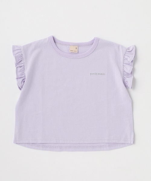 petit main（プティマイン）の「【プティプラ】GIRLS半袖T（Tシャツ/カットソー・キッズ・サックスブルー/ライトピンク/ベージュ/ラベンダー/ネイビー/イエロー/オフホワイト/ライトグリーン/ブルー/ピンク・100cm/130cm/120cm/90cm/80ｃｍ/110cm）」の7枚目の写真