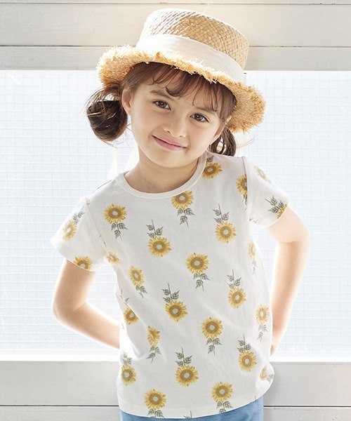 petit main（プティマイン）の「【プティプラ】GIRLS半袖T（Tシャツ/カットソー・キッズ・サックスブルー/ライトピンク/ベージュ/ラベンダー/ネイビー/イエロー/オフホワイト/ライトグリーン/ブルー/ピンク・100cm/130cm/120cm/90cm/80ｃｍ/110cm）」の8枚目の写真