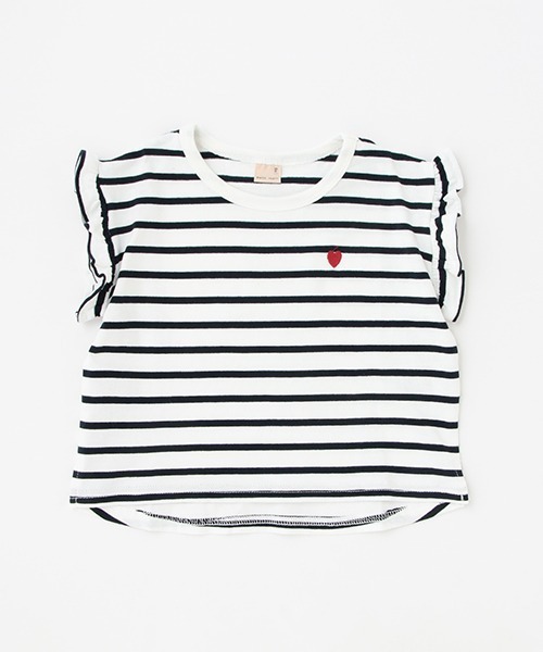 petit main（プティマイン）の「【プティプラ】GIRLS半袖T（Tシャツ/カットソー・キッズ・サックスブルー/ライトピンク/ベージュ/ラベンダー/ネイビー/イエロー/オフホワイト/ライトグリーン/ブルー/ピンク・100cm/130cm/120cm/90cm/80ｃｍ/110cm）」の6枚目の写真