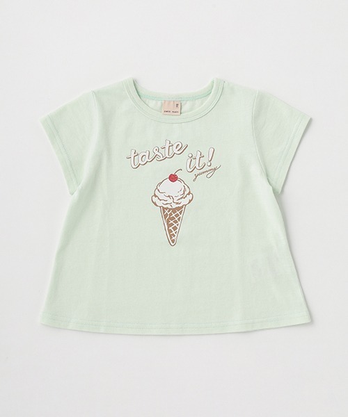 petit main（プティマイン）の「【プティプラ】GIRLS半袖T（Tシャツ/カットソー・キッズ・サックスブルー/ライトピンク/ベージュ/ラベンダー/ネイビー/イエロー/オフホワイト/ライトグリーン/ブルー/ピンク・100cm/130cm/120cm/90cm/80ｃｍ/110cm）」の18枚目の写真