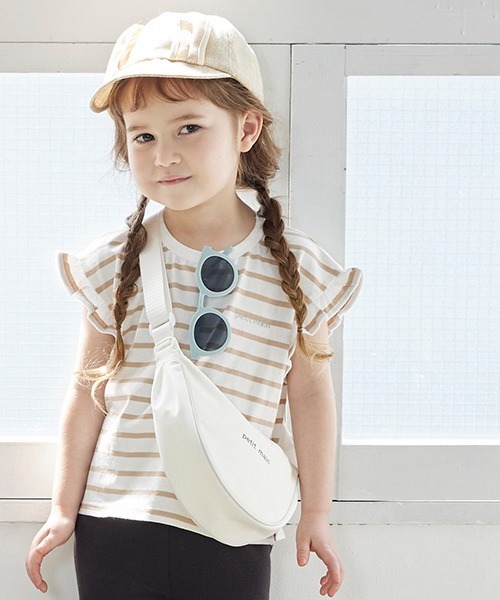 petit main（プティマイン）の「【プティプラ】GIRLS半袖T（Tシャツ/カットソー・キッズ・サックスブルー/ライトピンク/ベージュ/ラベンダー/ネイビー/イエロー/オフホワイト/ライトグリーン/ブルー/ピンク・100cm/130cm/120cm/90cm/80ｃｍ/110cm）」の14枚目の写真