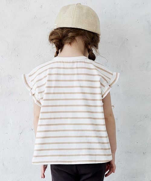 petit main（プティマイン）の「【プティプラ】GIRLS半袖T（Tシャツ/カットソー・キッズ・サックスブルー/ライトピンク/ベージュ/ラベンダー/ネイビー/イエロー/オフホワイト/ライトグリーン/ブルー/ピンク・100cm/130cm/120cm/90cm/80ｃｍ/110cm）」の16枚目の写真