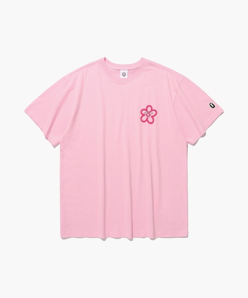 ISTKUNST（イストクンスト）の「【UNISEX】ISTKUNST／フラワースマイリーT　2904686（Tシャツ/カットソー・レディース・ブラック/ホワイト/ピンク/オリーブ・LARGE/MEDIUM/SMALL）」の7枚目の写真