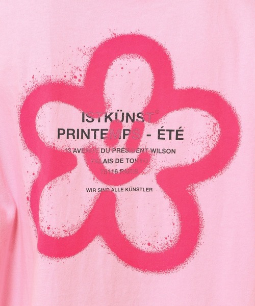 ISTKUNST（イストクンスト）の「【UNISEX】ISTKUNST／フラワースマイリーT　2904686（Tシャツ/カットソー・レディース・ブラック/ホワイト/ピンク/オリーブ・LARGE/MEDIUM/SMALL）」の14枚目の写真