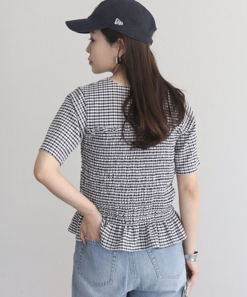 fredy emue（フレディエミュ）の「【fredyemueフレディエミュ】シャーリングカットソーブラウス（Tシャツ/カットソー・レディース・ブラック/オフホワイト/イエロー系その他/ホワイト系その他・38）」の9枚目の写真