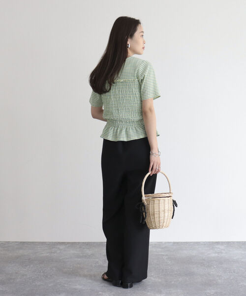 fredy emue（フレディエミュ）の「【fredyemueフレディエミュ】シャーリングカットソーブラウス（Tシャツ/カットソー・レディース・ブラック/オフホワイト/イエロー系その他/ホワイト系その他・38）」の17枚目の写真