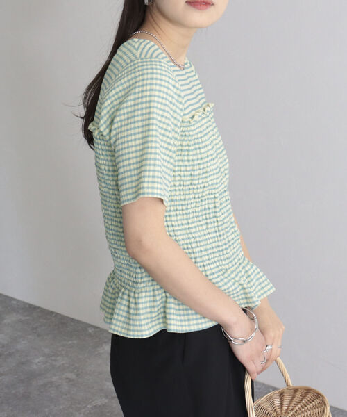 fredy emue（フレディエミュ）の「【fredyemueフレディエミュ】シャーリングカットソーブラウス（Tシャツ/カットソー・レディース・ブラック/オフホワイト/イエロー系その他/ホワイト系その他・38）」の21枚目の写真