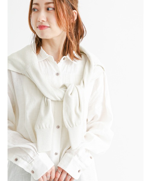 Te chichi(テチチ)の「金釦クルーネックカーディガン(カーディガン/ボレロ・レディース・ゴールド/ピンク/ホワイト/シルバー/ブルー/オフホワイト/ブラック/ブロンズ・フリ-/F)」の7枚目の写真