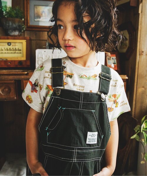 BREEZE（ブリーズ）の「ショートサロペット（サロペット/オーバーオール・キッズ・ベージュ/ブラック・100/90/80/110/120）」の10枚目の写真