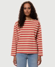 Harriet ボートネックボーダーロングスリーブTシャツ