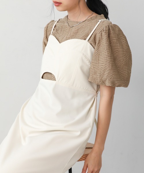 Bab（バブ）の「ジャガードトップス（Tシャツ/カットソー・レディース・ブラック/アイボリー/ベージュ・M）」の14枚目の写真