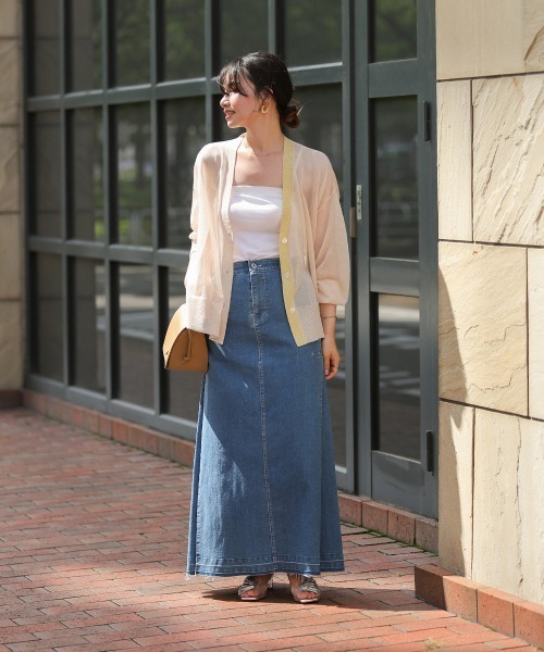 Bou Jeloud（ブージュルード）の「配色シアーカーディガン（カーディガン/ボレロ・レディース・ライトグレー/グリーン/ベージュ・FREE）」の14枚目の写真