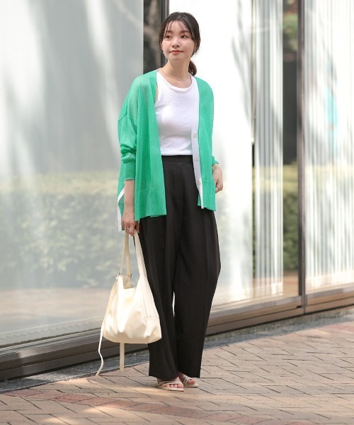 Bou Jeloud（ブージュルード）の「配色シアーカーディガン（カーディガン/ボレロ・レディース・ライトグレー/グリーン/ベージュ・FREE）」の22枚目の写真