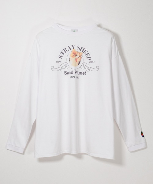STRAY SHEEP（ストレイシープ）の「[STRAY SHEEP]CATグラフィック・ロングスリーブTee（Tシャツ/カットソー・レディース・ブラック/ホワイト・LARGE/MEDIUM）」の8枚目の写真