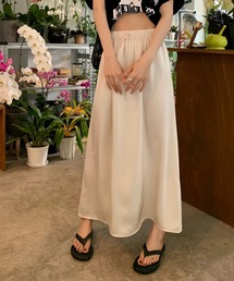 【Jasmine】ゴム入りウエストロングスカート