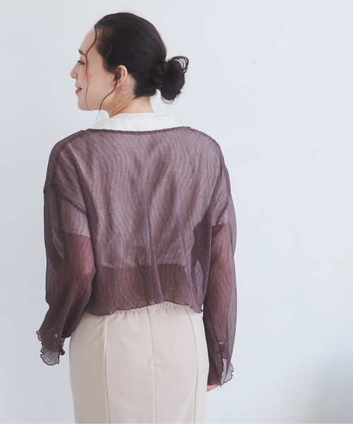 ブラウス シャツ 2WAY楊柳シアーブラウス　588567 レディース ANGIE（アンジー）の「シアー楊柳2WAYブラウス（シャツ/ブラウス