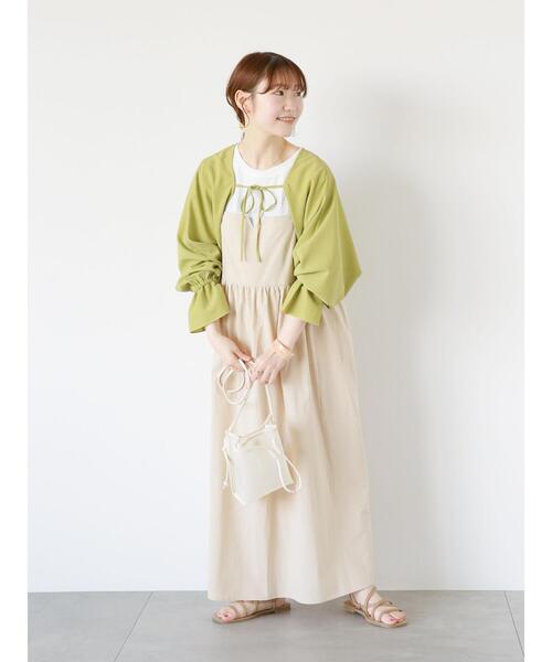 ehka sopo（エヘカソポ）の「リボンボレロ（シャツ/ブラウス・レディース・オフホワイト/ブラック/グリーン・F）」の7枚目の写真