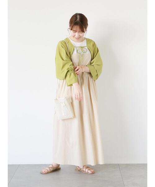 ehka sopo（エヘカソポ）の「リボンボレロ（シャツ/ブラウス・レディース・オフホワイト/ブラック/グリーン・F）」の8枚目の写真