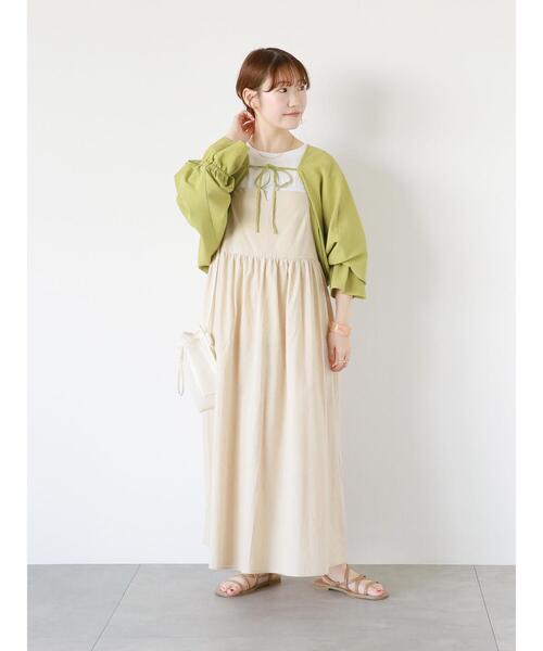 ehka sopo（エヘカソポ）の「リボンボレロ（シャツ/ブラウス・レディース・オフホワイト/ブラック/グリーン・F）」の9枚目の写真