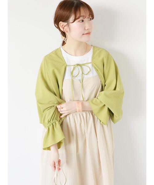 ehka sopo（エヘカソポ）の「リボンボレロ（シャツ/ブラウス・レディース・オフホワイト/ブラック/グリーン・F）」の14枚目の写真