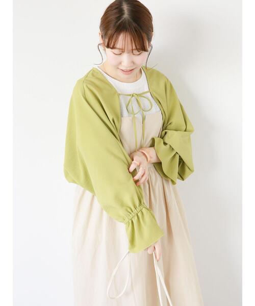 ehka sopo（エヘカソポ）の「リボンボレロ（シャツ/ブラウス・レディース・オフホワイト/ブラック/グリーン・F）」の15枚目の写真