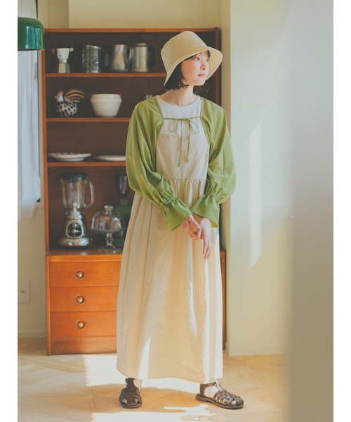 ehka sopo（エヘカソポ）の「リボンボレロ（シャツ/ブラウス・レディース・オフホワイト/ブラック/グリーン・F）」の5枚目の写真