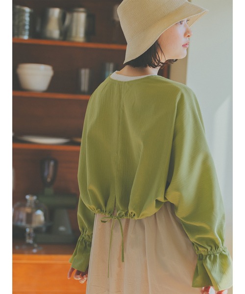 ehka sopo（エヘカソポ）の「リボンボレロ（シャツ/ブラウス・レディース・オフホワイト/ブラック/グリーン・F）」の4枚目の写真