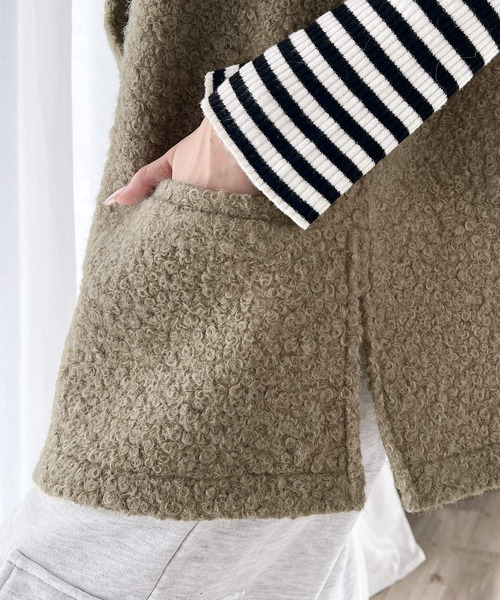 classicalelf(クラシカルエルフ)の「くるくる起毛で季節感をプラス。フェイクリングウール深Vネックベスト(ベスト・レディース・グレイッシュベージュ/モカ/ブラック・SMALL/X-LARGE/LARGE/MEDIUM)」の14枚目の写真