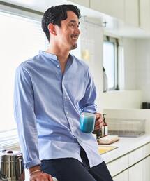 green label relaxing | 【WEB限定】JUSTFIT ビエラ バンドカラー シャツ(シャツ/ブラウス)