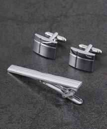 FUNALIVE | K SELECT シンプル　シルバーカフス　ネクタイピンセット(ネクタイピン)