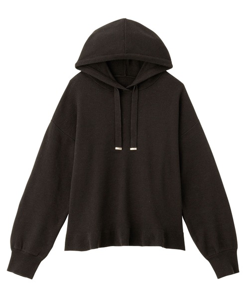 alotta(アロッタ)の「カシミヤタッチ裾フリルニットパーカー(パーカー・レディース・コーラルピンク/ブラック/杢グレー/イエロー・M/L/LL/3L)」の19枚目の写真