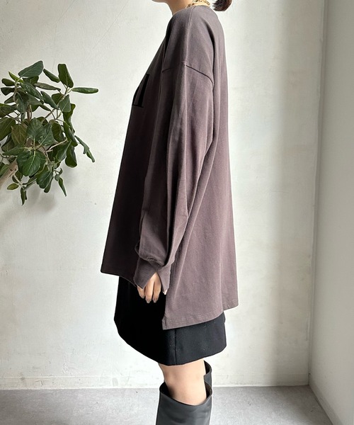 DouDou(ドゥドゥ)の「【WEB限定】 GresilフロッキーロゴロンTEE(Tシャツ/カットソー・レディース・オフホワイト/チャコールグレー・FREE)」の21枚目の写真