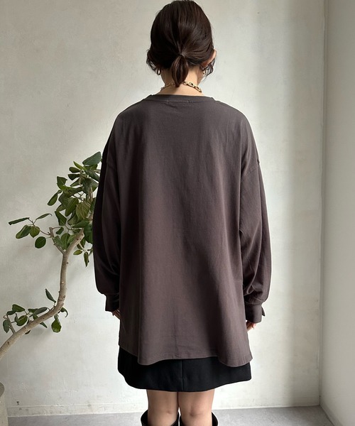 DouDou(ドゥドゥ)の「【WEB限定】 GresilフロッキーロゴロンTEE(Tシャツ/カットソー・レディース・オフホワイト/チャコールグレー・FREE)」の18枚目の写真