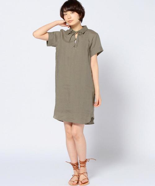 Another Edition(アナザーエディション)の「リネンレースアップチュニック/AEBC LI LACEUP TUNIC◆(ワンピース・レディース・ホワイト/オリーブ/ネイビー・フリー)」の14枚目の写真